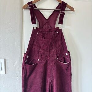 90s Vintage London London Velvet Overalls Purple Medium